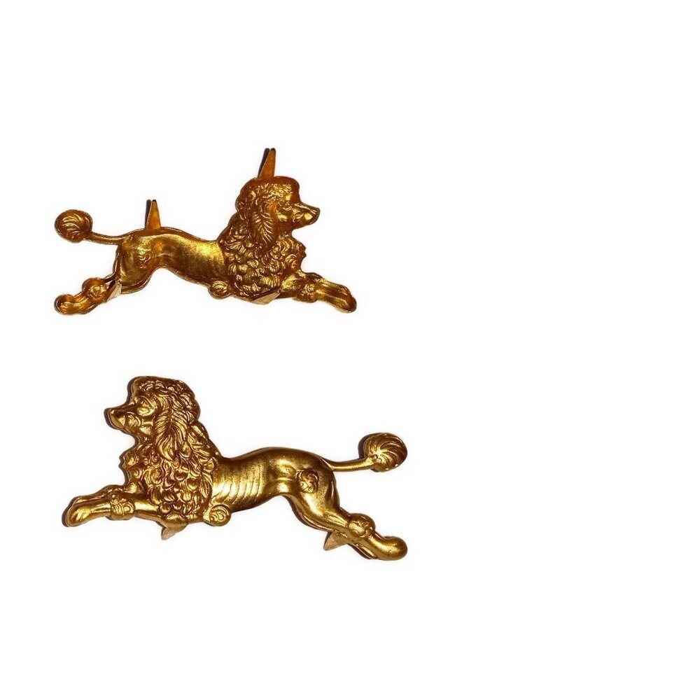 Unique 1960s Brass Poodle Stampings‎ -2 pcs